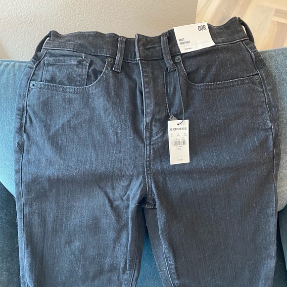 BRAND NEW Express Bootcut high rise black denim jeans - Picture 3 of 7